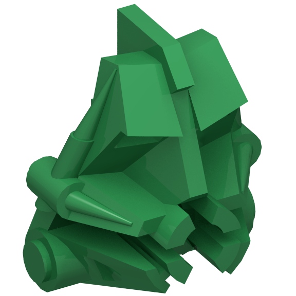 Green Bionicle Head Connector Block 3 x 4 x 1 2/3