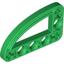 Green Technic Beam 3 x 5 L-Shape with Quarter Ellipse Thin