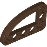 Brown Technic Beam 3 x 5 L-Shape with Quarter Ellipse Thin